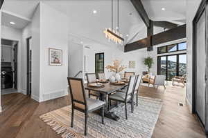 Dining space showing proximity to living area.