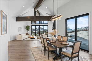 Dining space showing proximity to living area.