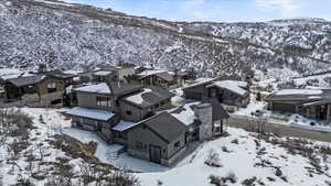 Aerial shot of back of model home.