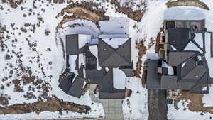 Birdseye view of model home.