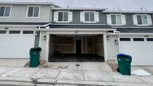 Exterior space featuring a garage