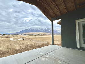 Deck featuring a mountain view