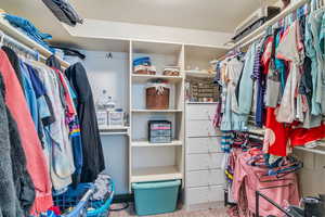 Walk in closet featuring carpet