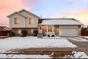 Tri-level home with a garage