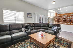 View of carpeted living room