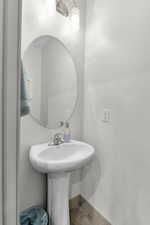 Bathroom featuring wood-type flooring