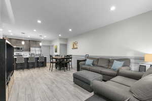 Living room featuring light hardwood / wood-style flooring