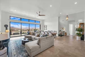 Living room with ceiling fan