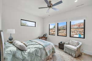 Bedroom featuring ceiling fan