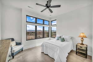 Bedroom with ceiling fan