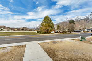 Front view of street featuring a mountain views