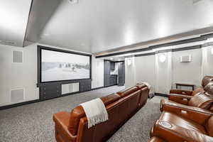 View of carpeted cinema room