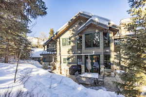 View of snow covered house