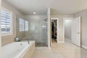 Bathroom with separate shower and tub