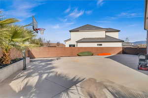 View of patio with basketball court