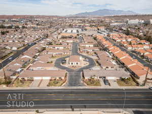 Bird's eye view featuring a mountain view