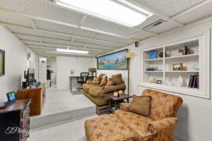 Living room with carpet flooring