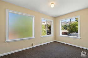 Carpeted spare room with a wealth of natural light