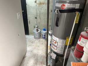 Utility room with gas water heater