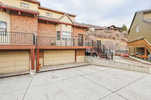 Exterior space featuring a garage