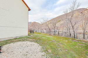 View of yard featuring a mountain view