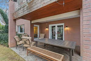 View of patio with french doors