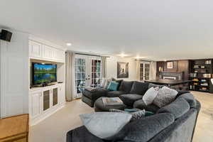 Living room featuring french doors