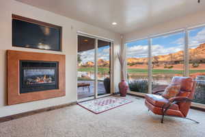 Interior space with carpet flooring