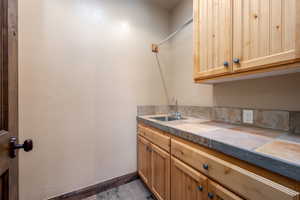 Bathroom featuring vanity