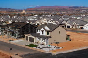 Aerial view featuring a mountain view