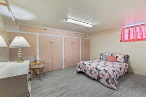 Bedroom with light wood-type flooring