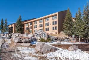 View of snow covered property