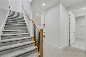 Stairs with carpet floors