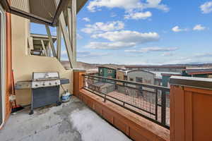 Balcony featuring a grill