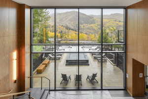 Room details with a mountain view