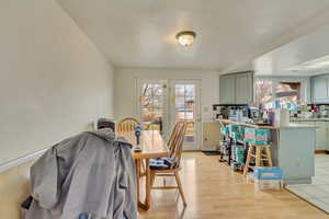 Dining area featuring light hardwood / wood-style floors