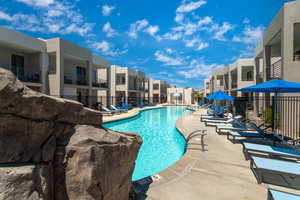 View of pool with a patio area