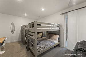 View of carpeted bedroom