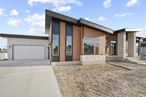 Contemporary house with a garage