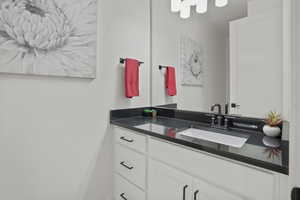 Bathroom featuring vanity
