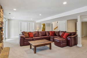 View of carpeted living room