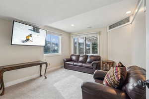 View of carpeted living room