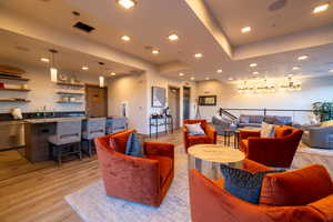 Building lobby with recessed lighting