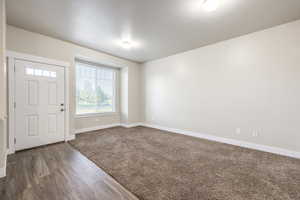 Entryway with dark hardwood / wood-style floors