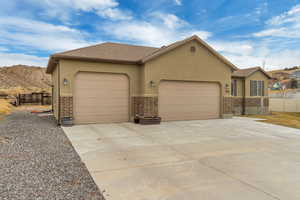 Single story home featuring a garage