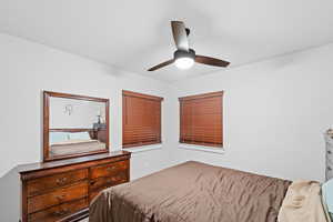 Bedroom featuring ceiling fan