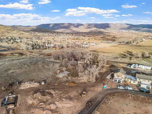 Bird's eye view featuring a mountain view
