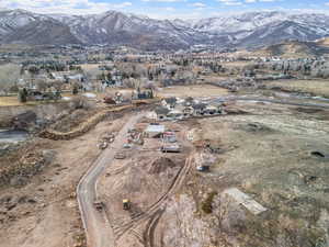 Aerial view featuring a mountain view