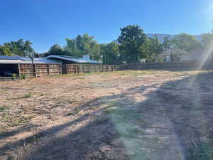 View of yard with a mountain view