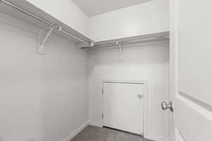 Spacious closet with carpet in 2nd level primary room